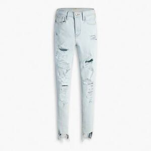 NWT Levi's 720 High Rise Super Skinny Light Wash Distressed Jeans Size 24 x 28